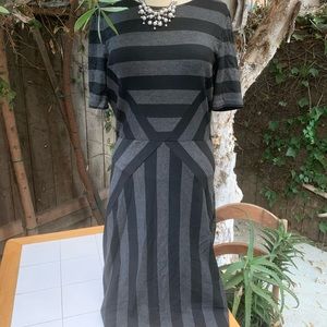 Black and Grey Striped Winter dress